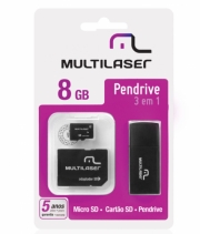 Pen Drive Multilase 3 em 1 8GB